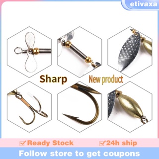 [Etivaxa] เหยื่อตกปลาโรตารี่ พร้อมตะขอจิ๊ก โลหะ สําหรับบ่อปลา แม่น้ํา 5 ชิ้น