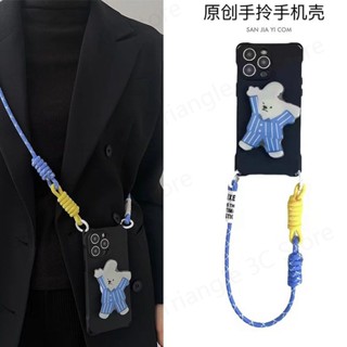 ใหม่ เคสโทรศัพท์มือถือ กันกระแทก พร้อมสายคล้องมือ และที่ตั้งวาง แฟชั่น สําหรับ Iphone 14pro max 13 12 11 14Promax 13 12
