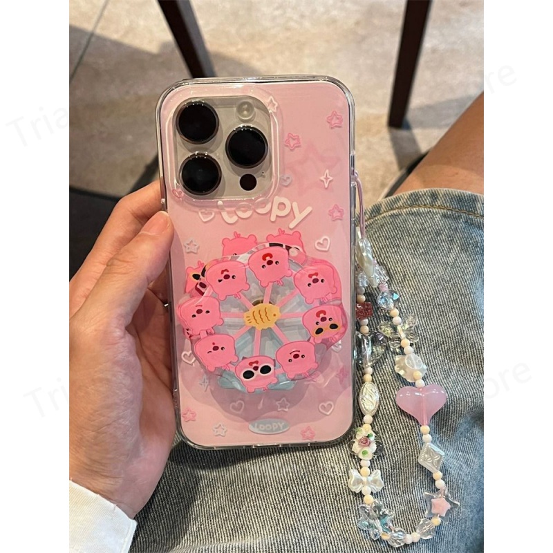 เคสโทรศัพท์มือถือ-กันกระแทก-วงกลม-พร้อมขาตั้ง-สําหรับ-iphone-14pro-max-13-12-11-14promax-14pro-loopy13-12