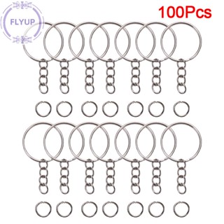 Flyup พวงกุญแจ 50 ชิ้น พร้อมโซ่ 100 ชิ้น และห่วงจั๊มพ์เปิด 50 ชิ้น DIY TH