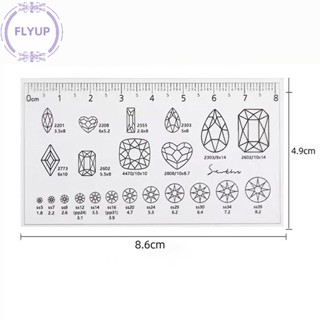 Flyup ไม้บรรทัดวัดขนาดเล็บ PVC แบบใส ประดับพลอยเทียม