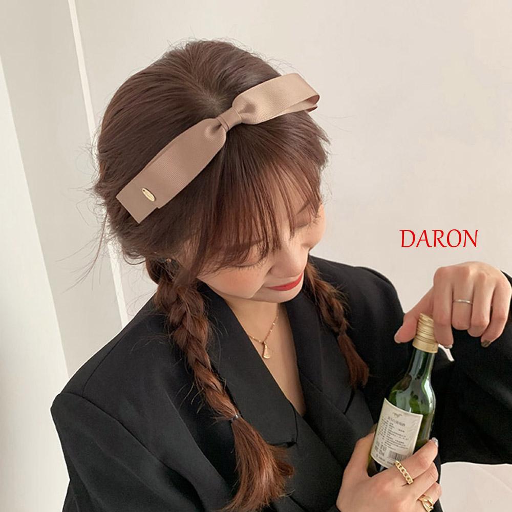 daron-ที่คาดผม-ประดับโบว์-สีพื้น-สําหรับผู้หญิง