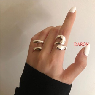 Daron แหวนแฟชั่น แบบเปิด แฮนด์เมด กลวง โค้ง เรียบลื่น เครื่องประดับแฟชั่น