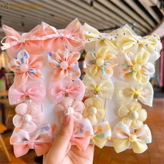 Chicsummer กิ๊บติดผม ผ้าตาข่าย ลายดอกไม้น่ารัก ประดับโบว์ เรียบง่าย เครื่องประดับผม สําหรับเด็ก 10 ชิ้น ต่อชุด B2S1