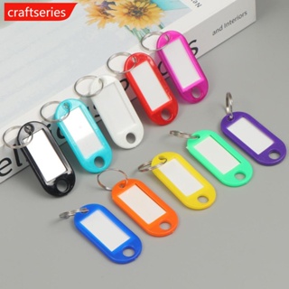 Craftseries พวงกุญแจป้ายชื่อ พลาสติก หลากสี พร้อมแหวนแยก สําหรับห้อยกระเป๋าเดินทาง เครื่องเขียนสํานักงาน L9S4 50 ชิ้น
