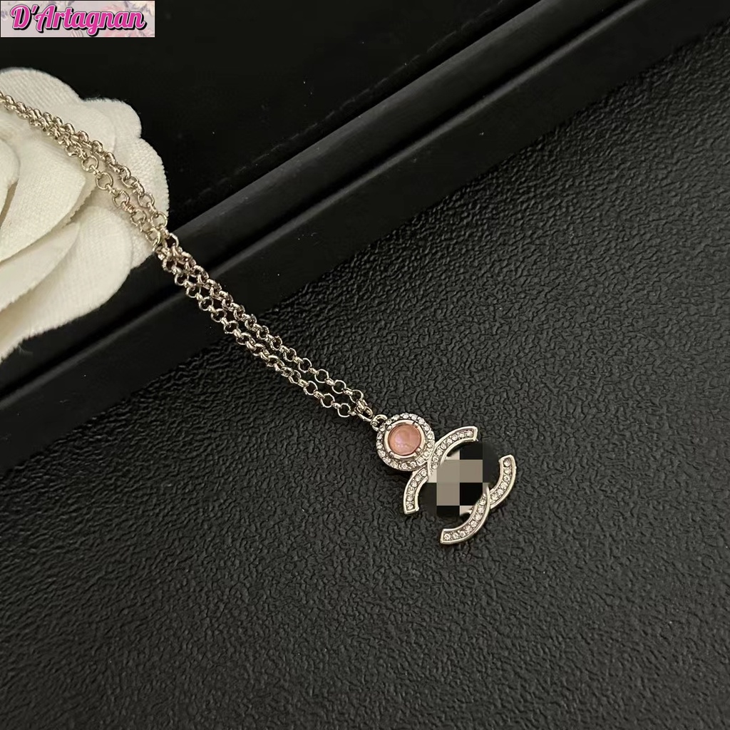 boutique-spot-cc-23a-สร้อยคอโลหะ-ชุบทอง-ประดับเพชร-พลอยเทียม-สีชมพู-คุณภาพสูง-สไตล์เกาหลี-เรโทร-แฟชั่นสําหรับผู้หญิง-2023