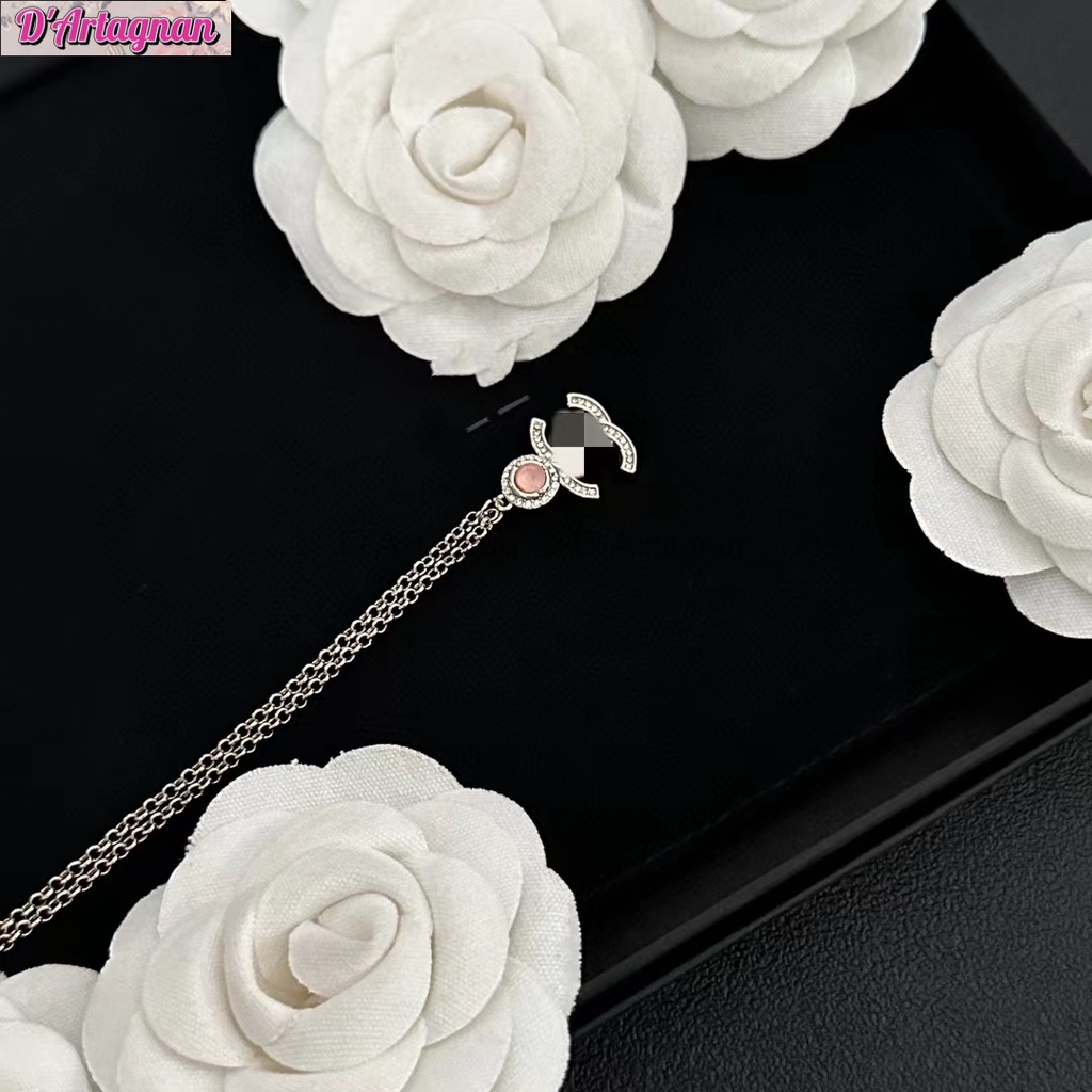 boutique-spot-cc-23a-สร้อยคอโลหะ-ชุบทอง-ประดับเพชร-พลอยเทียม-สีชมพู-คุณภาพสูง-สไตล์เกาหลี-เรโทร-แฟชั่นสําหรับผู้หญิง-2023