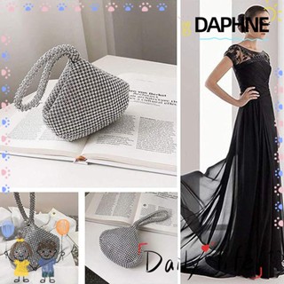 Daphne กระเป๋าถือ ทรงคลัทช์ ประดับเพชรเทียม กลิตเตอร์ หรูหรา ทนทาน เหมาะกับงานปาร์ตี้ แฟชั่นสําหรับสตรี