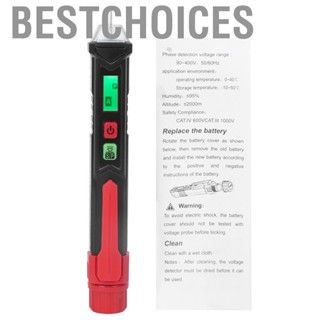 Bestchoices Non-Contact Voltage Tester  AC12-1000V 3 Phase Rotation Indicator Detector Pen Type Testing AC Circuit Breakers with Flashlight  and Light Alarm