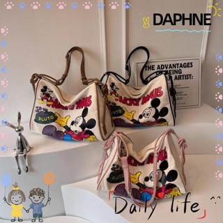 Daphne กระเป๋าผ้าแคนวาส สะพายข้าง มีซิป จุของได้เยอะ สําหรับนักเรียน เดินทาง