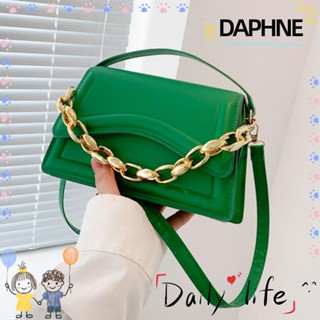 Daphne กระเป๋าสะพายไหล่ สะพายข้าง หนัง PU สีพื้น เข้ากับทุกการแต่งกาย แฟชั่นสําหรับสตรี