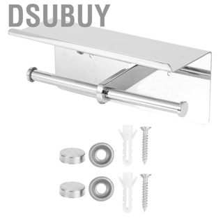 Dsubuy Stainless Steel Dual Rack Roll Paper Holder Toilet With Mobile Phone