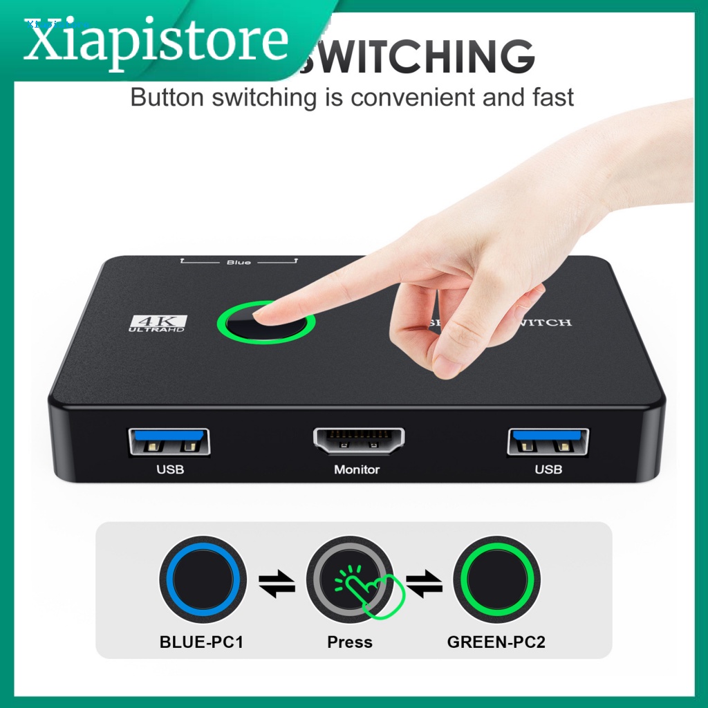 xiapistore-สวิตช์-usb-3-0-kvm-ควบคุมง่าย-สําหรับเครื่องพิมพ์-windows-10-windows-mac-linux-share-2-คอมพิวเตอร์-4-เครื่อง