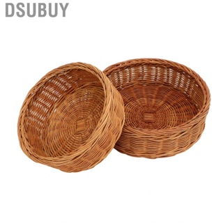 Dsubuy 2PCS Woven Round  Rattan Handmade Natural Ingredient Versatile Storage