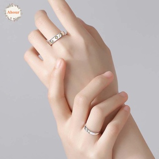 Ahour แหวนคู่รัก มินิมอล ดาว ปรับขนาดได้ ดวงอาทิตย์ สําหรับผู้หญิง เครื่องประดับแฟชั่น