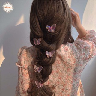 Ahour กิ๊บติดผม อะคริลิคใส ลายเป็ดน่ารัก สไตล์วินเทจ หรูหรา สําหรับผู้หญิง 5 ชิ้น ต่อชุด