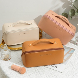 Hot Sale# pillow cosmetic bag womens portable multi-functional PU leather high color value advanced sense large capacity travel cosmetics storage 8cc