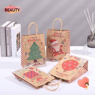 Beauty ถุงกระดาษใส่ขนม ลายเกล็ดหิมะ คริสต์มาส DIY 5 ชิ้น