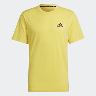 adidas เทรนนิง เสื้อยืด AEROREADY Designed to Move Feelready Sport ผู้ชาย สีเหลือง HL4697