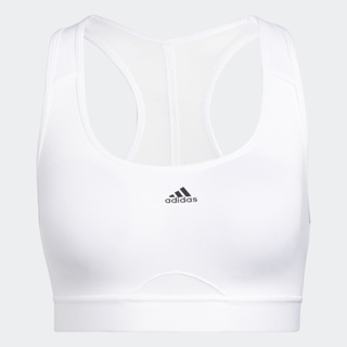 adidas เทรนนิง สปอร์ตบราซัพพอร์ตระดับปานกลาง Powerreact ผู้หญิง สีขาว HC7849