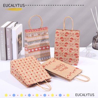 Eutus ถุงกระดาษใส่ขนมหวาน ลายเกล็ดหิมะ DIY 5 ชิ้น