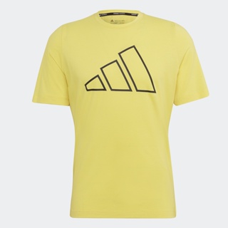 adidas เทรนนิง เสื้อยืดเทรนนิง Train Icons 3-Bar ผู้ชาย สีเหลือง HK9530