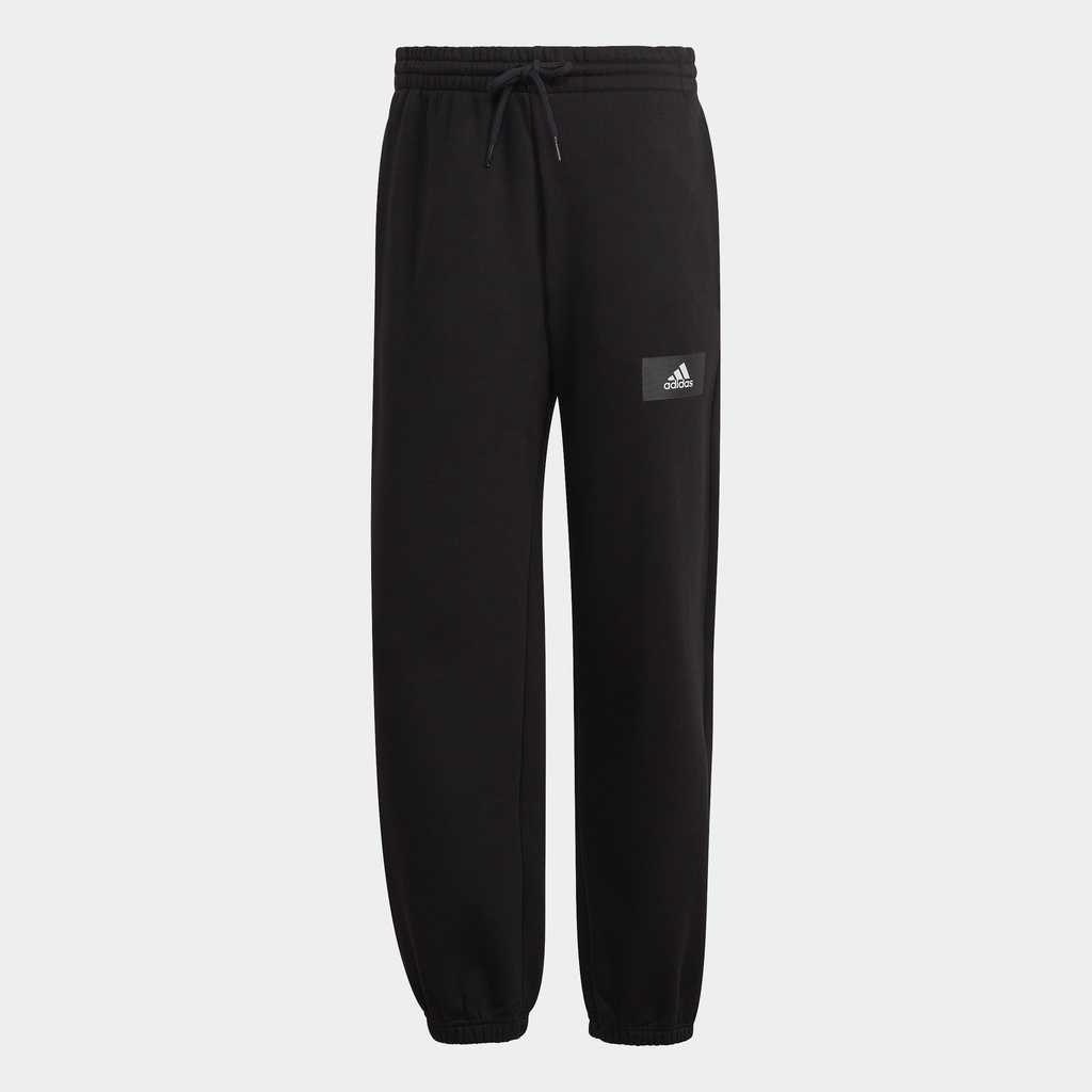 adidas-ไลฟ์สไตล์-กางเกงวอร์มผ้าฝ้ายฟลีซขาตรง-essentials-feelvivid-ผู้ชาย-สีดำ-hk2834