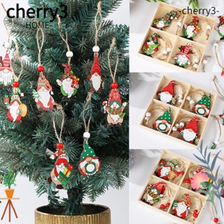 Cherry3 จี้ไม้ รูปโนม สําหรับแขวนตกแต่งต้นคริสต์มาส DIY 12 ชิ้น ต่อกล่อง