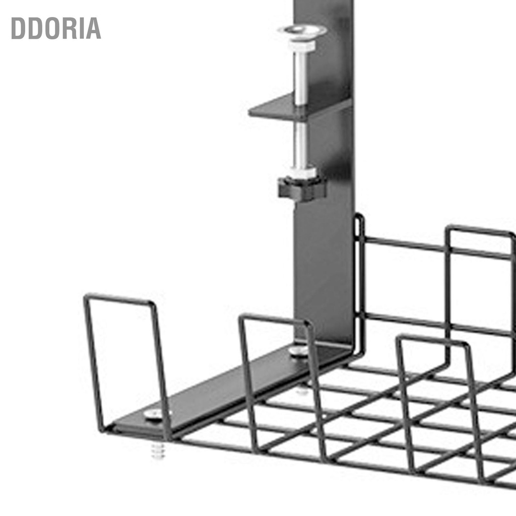 ddoria-มืออาชีพภายใต้โต๊ะจัดสายเคเบิลสำนักงานสีดำภายใต้โต๊ะการจัดการสายไฟชั้นวางถาด