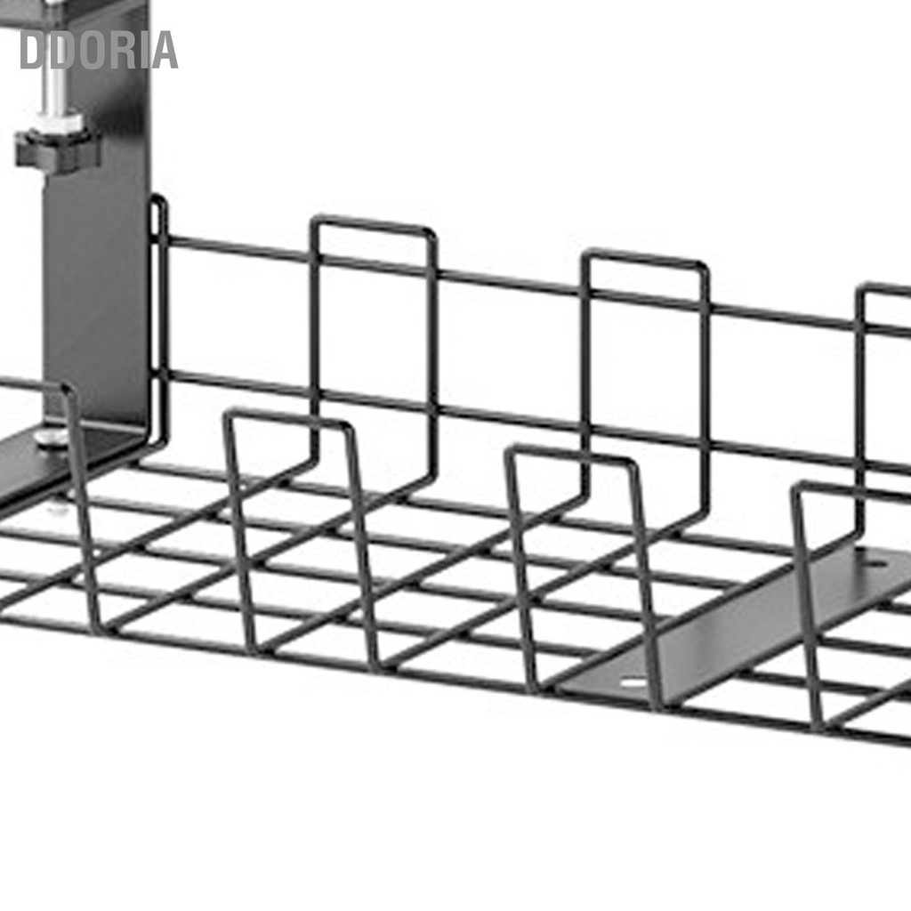 ddoria-มืออาชีพภายใต้โต๊ะจัดสายเคเบิลสำนักงานสีดำภายใต้โต๊ะการจัดการสายไฟชั้นวางถาด