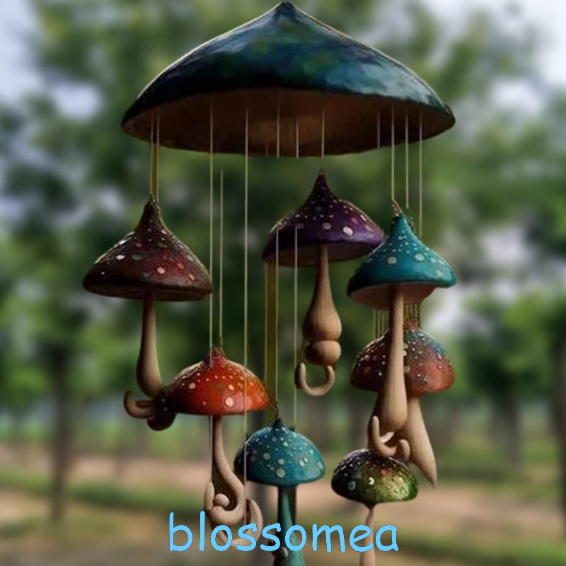 blossomea-กระดิ่งลมเรซิ่น-รูปเห็ด-แฮนด์เมด-สําหรับตกแต่งสวน