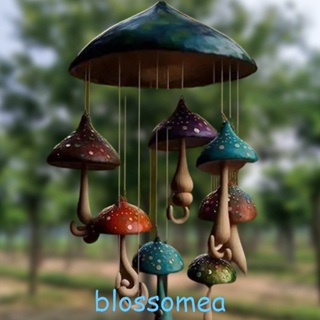 Blossomea กระดิ่งลมเรซิ่น รูปเห็ด แฮนด์เมด สําหรับตกแต่งสวน