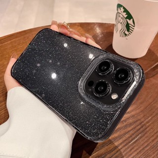 เคสโทรศัพท์มือถือแบบนิ่ม TPU ใส กันกระแทก แต่งกลิตเตอร์ หรูหรา สําหรับ IPhone 11 12 13 14 15 Pro Max 14 15 Plus