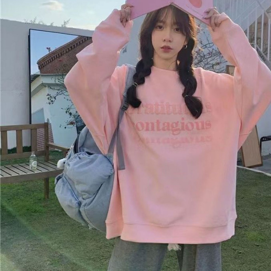 เเฟชั่นสไตล์เกาหลี-เสื้อสเวตเตอร์-คอกลม-สุดฮิต-ผ้าคอตตอนอย่างดี