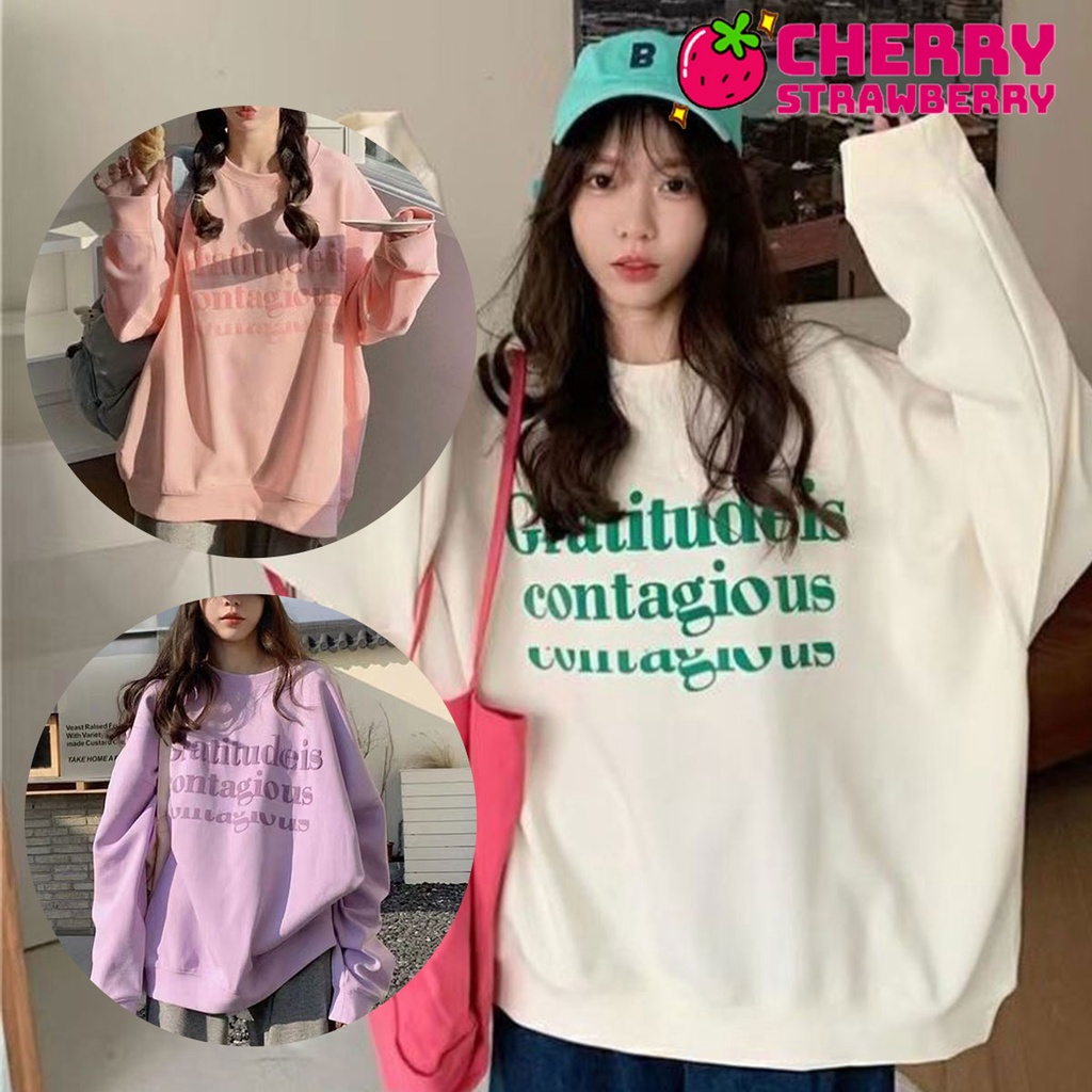 เเฟชั่นสไตล์เกาหลี-เสื้อสเวตเตอร์-คอกลม-สุดฮิต-ผ้าคอตตอนอย่างดี