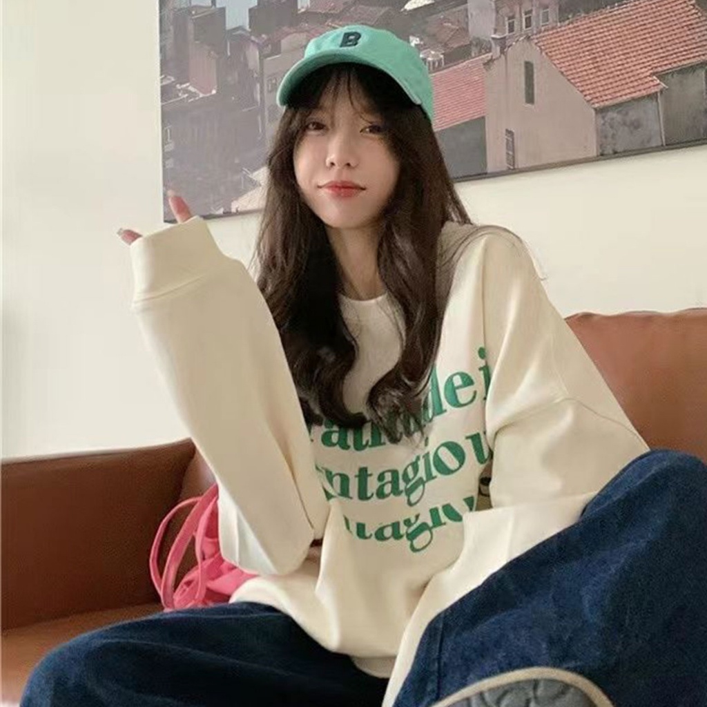 เเฟชั่นสไตล์เกาหลี-เสื้อสเวตเตอร์-คอกลม-สุดฮิต-ผ้าคอตตอนอย่างดี