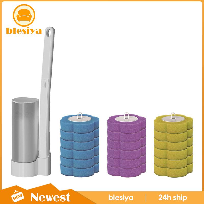 blesiya-แปรงโฟม-ทําความสะอาดโถสุขภัณฑ์-แบบใช้แล้วทิ้ง-อุปกรณ์เสริม-สําหรับห้องน้ํา