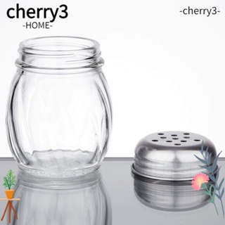 Cherry3 ขวดแก้วใส่เครื่องปรุงรสเกลือ 3.7 นิ้ว สวยงาม สามรูขุมขน 2 ชิ้น