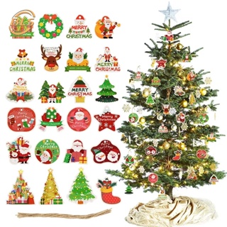 12 ชิ้น / ล็อต ชุดคริสต์มาส กระดาษแขวนจี้ / การ์ตูน ซานตาคลอส กวาง เอลก์ แขวนป้าย / คริสต์มาส ห่อของขวัญ ตกแต่งฉลาก