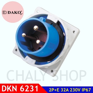"DAKO Plug" DKN6231 ปลั๊กตัวผู้ฝังตรง 2P+E 32A 230V IP67