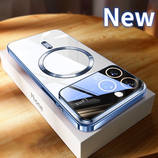 [Soft Tpu] เคสซิลิโคนแม่เหล็ก ป้องกันเลนส์กล้อง สําหรับ iPhone 15 14 Pro Max iPhone 11 12 13 ProMax 14 15 Plus