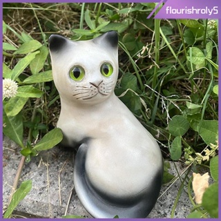 [Flourishroly5] ฟิกเกอร์รูปปั้นแมว สําหรับตกแต่งสวน ฟาร์ม สะสม