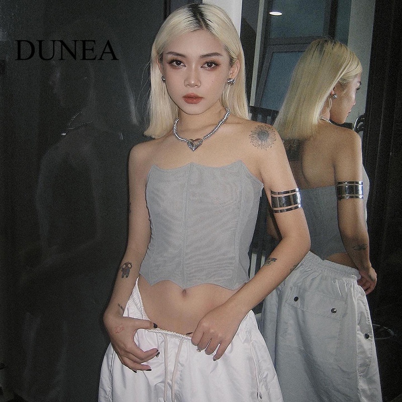 dunea-ชุดเดรส-สไตล์อเมริกันวินเทจ-สองชิ้น-สําหรับผู้หญิง