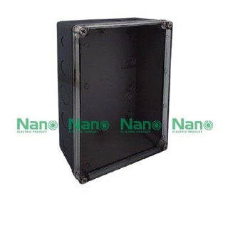 NANO Electric® NANO-207CB กล่องกันน้ำพลาสติก ฝาใส ขนาด W200xH300xD104.50 mm (JUNCTION BOX IP65) สีดำ