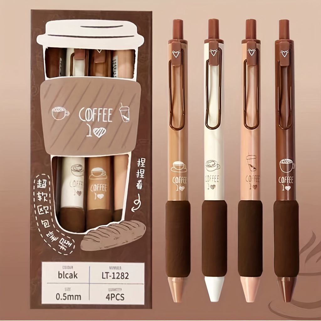 ปากกาเจลฟองน้ํา-แบบนิ่ม-จับถนัดมือ-สีกาแฟ-สําหรับนักเรียน