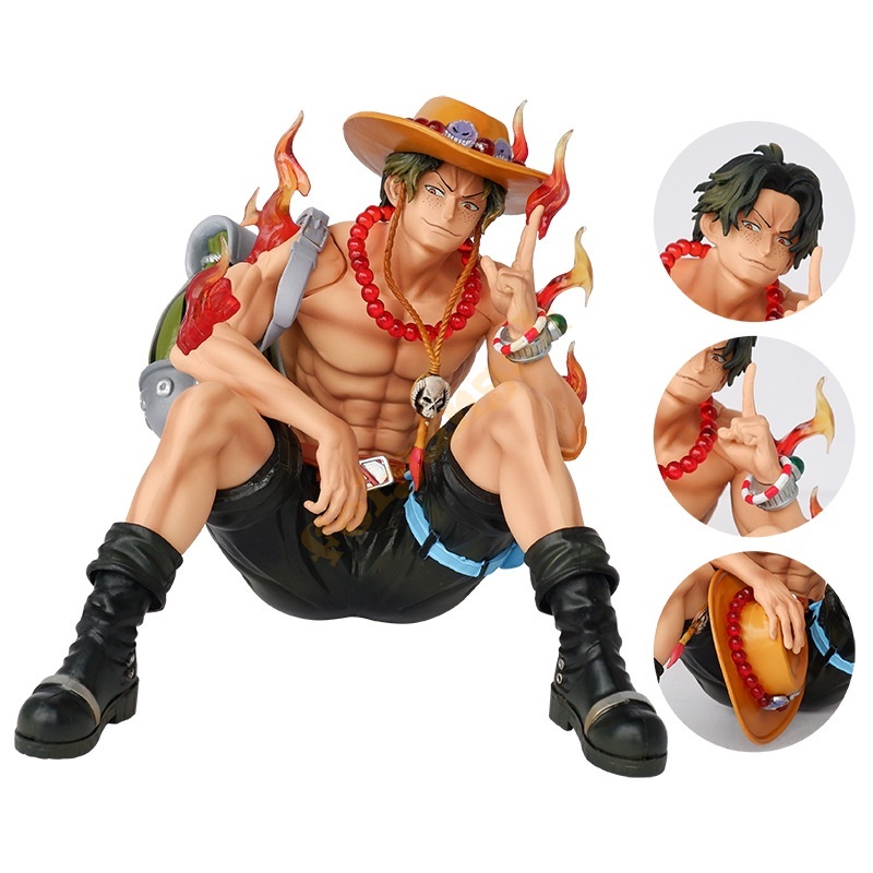 ใหม่-โมเดลฟิกเกอร์-pvc-อนิเมะ-one-piece-ace-sitting-action-figures-ของขวัญวันเกิด