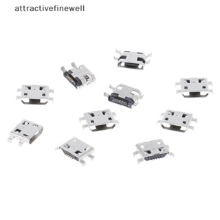 [attractivefinewell] ซ็อกเก็ตแจ็คเชื่อมต่อที่ชาร์จ type B micro usb 5 pin ตัวเมีย สําหรับทีวี 10 ชิ้น