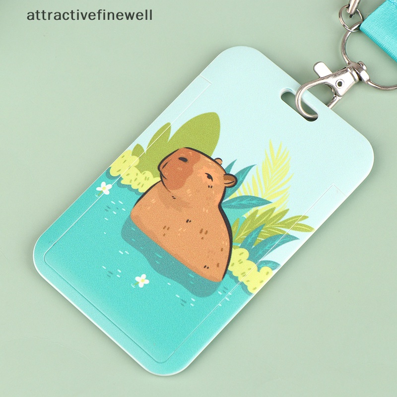 attractivefinewell-สายคล้องคอ-บัตรเครดิต-บัตรประจําตัว-พวงกุญแจ-ลาย-capybara-น่ารัก-สําหรับเด็ก-ผู้ใหญ่-tiv