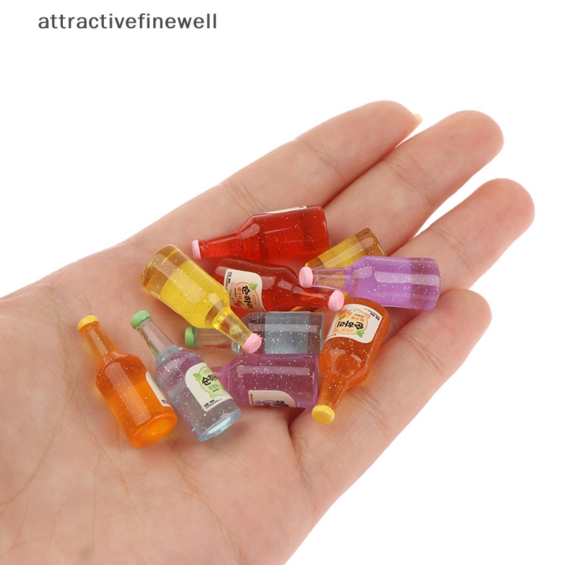 attractivefinewell-ขวดไวน์ผลไม้จิ๋ว-1-12-อุปกรณ์เสริม-สําหรับบ้านตุ๊กตา-10-ชิ้น