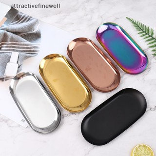 [attractivefinewell] ถาดสเตนเลส สีทอง สไตล์นอร์ดิก สําหรับใส่อาหาร ผลไม้ เค้ก ขนมหวาน TIV